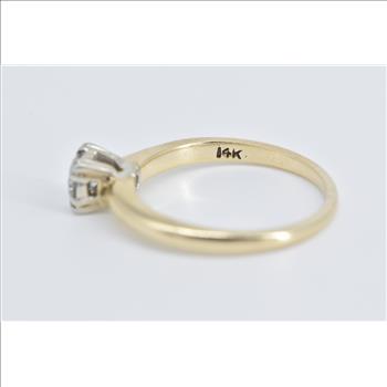 14K 0.25 Ct Diamond Solitaire Classic Engagement Yellow Gold Ring, Size 4.75