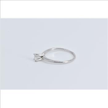 14K 0.25 Ct Natural Diamond Solitaire Engagement White Gold Ring, Size 7