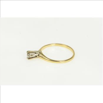 14K 0.25 Ct Old Mine Cut Diamond Engagement Yellow Gold Ring, Size 8