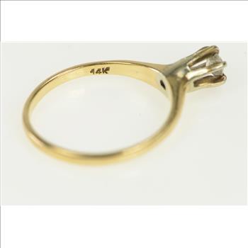 14K 0.25 Ct Old Mine Cut Diamond Engagement Yellow Gold Ring, Size 8