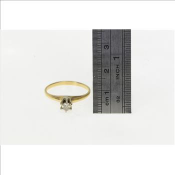 14K 0.25 Ct Old Mine Cut Diamond Engagement Yellow Gold Ring, Size 8