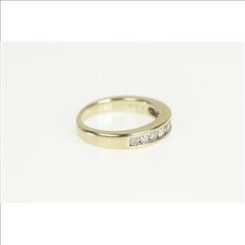 14K 0.25 Ctw Diamond Classic Wedding Band White Gold Ring, Size 4