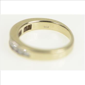 14K 0.25 Ctw Diamond Classic Wedding Band White Gold Ring, Size 4