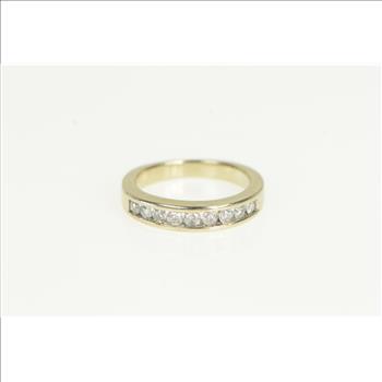 14K 0.25 Ctw Diamond Classic Wedding Band White Gold Ring, Size 4