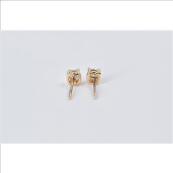 14K 0.25 Ctw Natural Diamond Solitaire Stud Yellow Gold Earrings