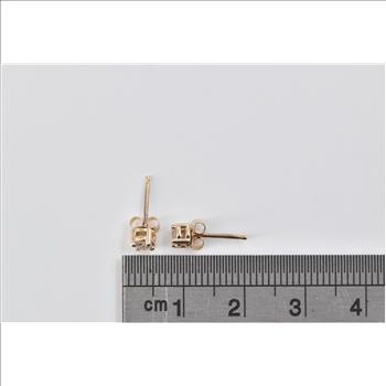 14K 0.25 Ctw Natural Diamond Solitaire Stud Yellow Gold Earrings