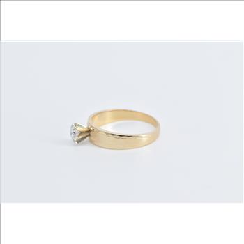 14K 0.26 Ct Natural Diamond Vintage Engagement Yellow Gold Ring, Size 6
