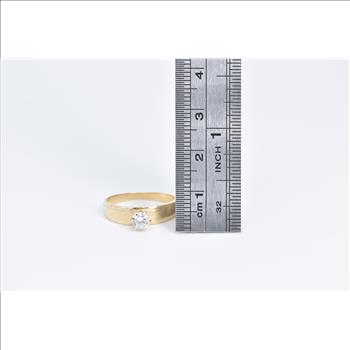14K 0.26 Ct Natural Diamond Vintage Engagement Yellow Gold Ring, Size 6