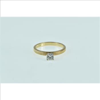 14K 0.27 Ct Diamond Solitaire Classic Engagement Yellow Gold Ring, Size 6