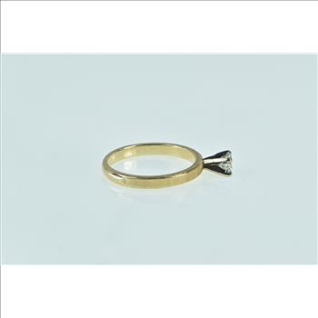 14K 0.27 Ct Diamond Solitaire Classic Engagement Yellow Gold Ring, Size 6