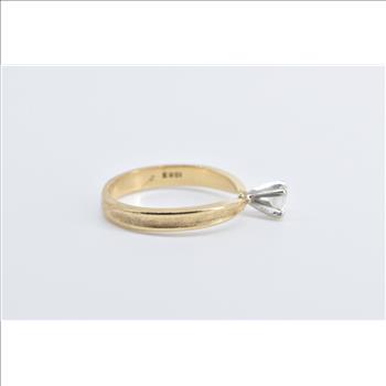 14K 0.27 Ct Diamond Solitaire Vintage Engagement Yellow Gold Ring, Size 6.5