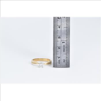 14K 0.27 Ct Diamond Solitaire Vintage Engagement Yellow Gold Ring, Size 6.5