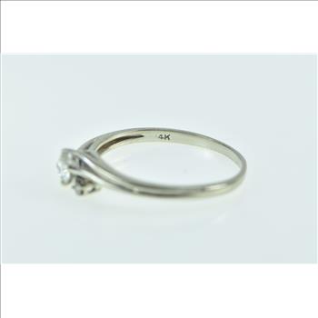 14K 0.27 Ctw Two Diamond Promise Engagement Yellow Gold Ring, Size 8.5