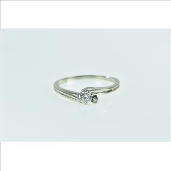 14K 0.27 Ctw Two Diamond Promise Engagement Yellow Gold Ring, Size 8.5