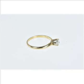 14K 0.28 Ct Diamond Solitaire Engagement Yellow Gold Ring, Size 6