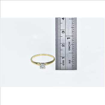 14K 0.28 Ct Diamond Solitaire Engagement Yellow Gold Ring, Size 6