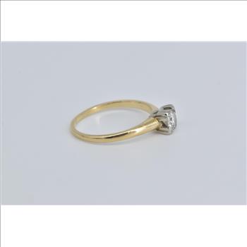 14K 0.30 Ct Diamond Solitaire Engagement Promise Yellow Gold Ring, Size 5.75