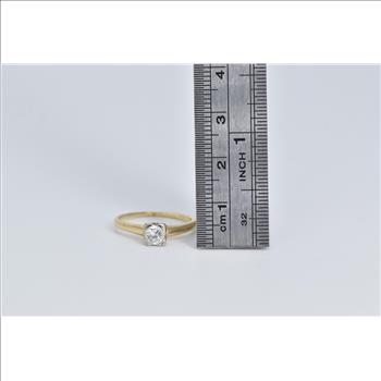 14K 0.30 Ct Diamond Solitaire Engagement Promise Yellow Gold Ring, Size 5.75