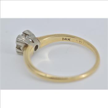 14K 0.30 Ct Diamond Solitaire Engagement Promise Yellow Gold Ring, Size 5.75