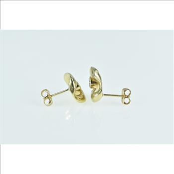 14K 0.30 Ctw Diamond Curb Chain Link Stud Yellow Gold Earrings