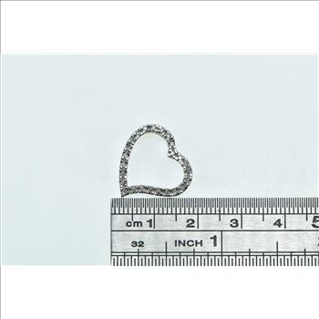 14K 0.30 Ctw Diamond Heart Love Symbol Vintage White Gold Pendant