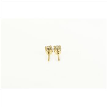 14K 0.30 Ctw Diamond Solitaire Classic Stud Yellow Gold Earrings