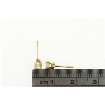 14K 0.30 Ctw Diamond Solitaire Classic Stud Yellow Gold Earrings