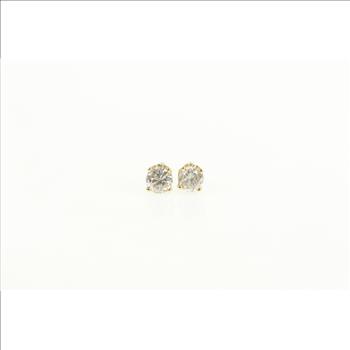 14K 0.30 Ctw Diamond Solitaire Classic Stud Yellow Gold Earrings