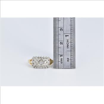 14K 0.30 Ctw Diamond Vintage Cluster Band Yellow Gold Ring, Size 5.5