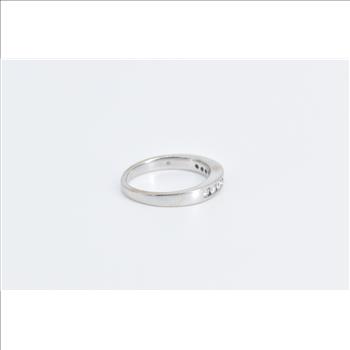 14K 0.32 Ctw Diamond Classic Curved Wedding Band White Gold Ring, Size 5.75