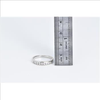 14K 0.32 Ctw Diamond Classic Curved Wedding Band White Gold Ring, Size 5.75