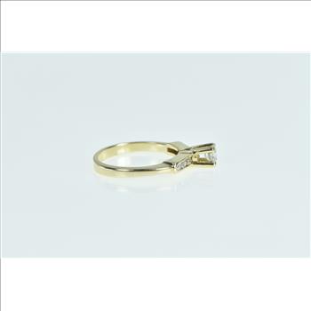 14K 0.33 Ctw Diamond Classic Engagement Yellow Gold Ring, Size 4.5