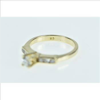 14K 0.33 Ctw Diamond Classic Engagement Yellow Gold Ring, Size 4.5