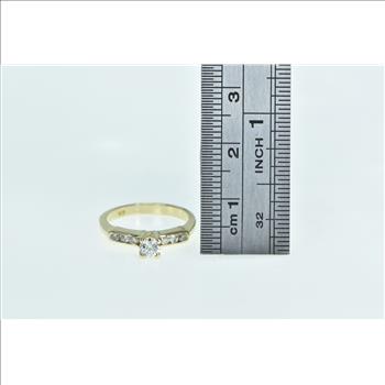 14K 0.33 Ctw Diamond Classic Engagement Yellow Gold Ring, Size 4.5