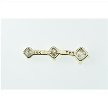 14K 0.34 Ctw Tiered Princess Diamond Drop Fashion Yellow Gold Pendant