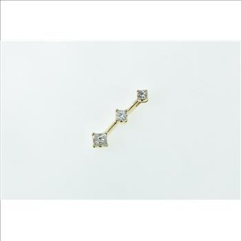 14K 0.34 Ctw Tiered Princess Diamond Drop Fashion Yellow Gold Pendant