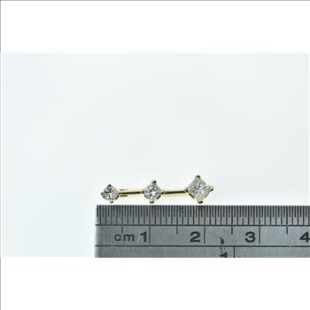 14K 0.34 Ctw Tiered Princess Diamond Drop Fashion Yellow Gold Pendant