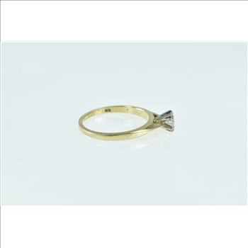 14K 0.35 Ct Diamond Solitaire Classic Engagement Yellow Gold Ring, Size 6.25
