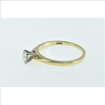 14K 0.35 Ct Diamond Solitaire Classic Engagement Yellow Gold Ring, Size 6.25