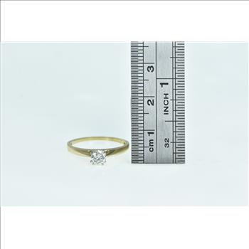 14K 0.35 Ct Diamond Solitaire Classic Engagement Yellow Gold Ring, Size 6.25