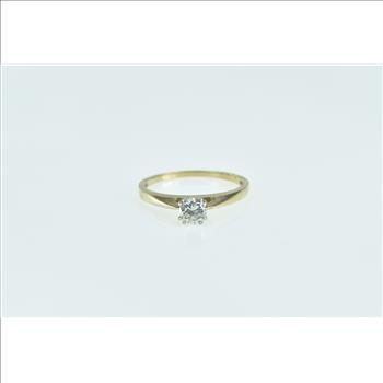 14K 0.35 Ct Diamond Solitaire Classic Engagement Yellow Gold Ring, Size 6.25
