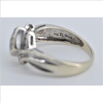 14K 0.35 Ctw Invis Princess Diamond Cluster White Gold Ring, Size 7