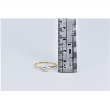 14K 0.36 Ct Diamond Solitaire Classic Engagement Yellow Gold Ring, Size 5.5