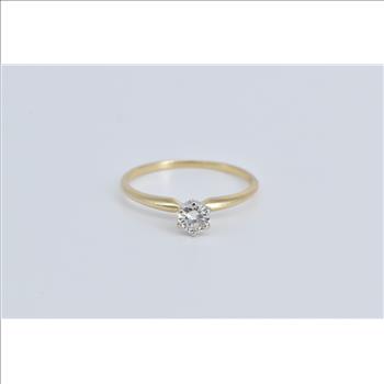 14K 0.36 Ct Diamond Solitaire Classic Engagement Yellow Gold Ring, Size 5.5