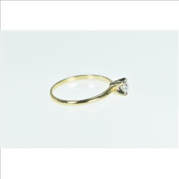 14K 0.37 Ct Diamond Solitaire Engagement Yellow Gold Ring, Size 9