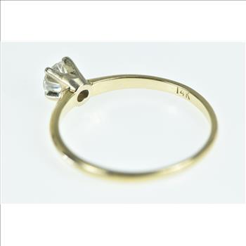 14K 0.37 Ct Diamond Solitaire Engagement Yellow Gold Ring, Size 9