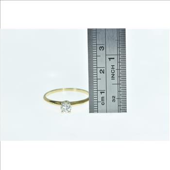 14K 0.37 Ct Diamond Solitaire Engagement Yellow Gold Ring, Size 9