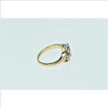 14K 0.37 Ctw Diamond Three Stone Bypass Yellow Gold Ring, Size 3.5