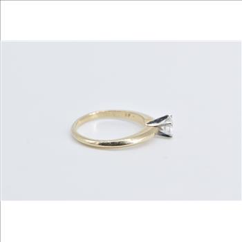 14K 0.38 Ct Diamond Solitaire Classic Engagement Yellow Gold Ring, Size 5.5