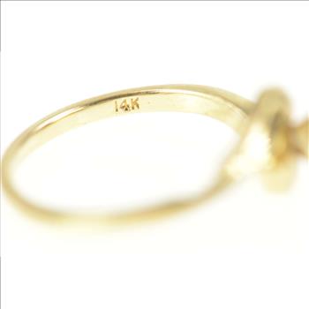 14K 0.38 Ct Marquise Diamond Solitaire Engagement Yellow Gold Ring, Size 6.25